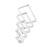 BESTonZON Moule Cookie Inox 5 Pièces en Acier Inoxydable Rectangulaire Multifonctionnel et Facile à Nettoyer, Décoration Fondant Pâtisserie