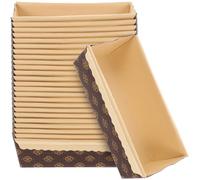 BESTonZON Moules à pain en papier - 25 moules à pain jetables - Pour loft - Pâtisserie - Muffin - Pudding - Gâteaux à dessert - Pour pain de Noël - Boîtes à pain en papier