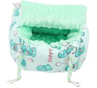 BESTonZON Nid De Couchage Ouvert pour Petits Animaux Hamac en Tissu Épais Vert Motif Dinosaure Lit Chaud Semi-Suspendu pour Hamsters Cochons D’Inde Animaux Exotiques