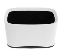 BESTonZON Organisateur de Litière pour Chat Blanc Compact Système Double avec Support Pelle et Poubelle Intégrée Station Portable pour Rangement Déchets de Litière