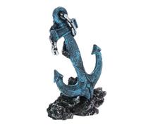 BESTonZON Ornement en Résine Ancre de Bateau pour Aquarium, Décoration Créative D’Aquarium, Accessoire D’aménagement Paysager Étanche, Résistant la Décoloration, Décor Nautique