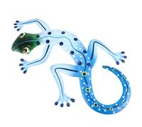 BESTonZON Ornement Gecko décorations art mural décor mural extérieur ornements Décoration de jardin parure gecko Ornement du mur gecko métal accessoires en gecko Iron Gecko Craft le fer Bleu