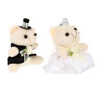 BESTonZON Ours Couple pour Décoration Saint-Valentin Figurines Ours Mariage Souple Ornements Romantiques pour Maison et Fête Cadeaux Couples Lot