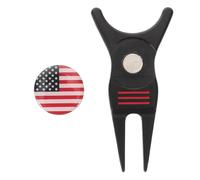 BESTonZON Outil de Réparation de Divots de Golf Compact en Alliage de Zinc avec Fourche et Marqueur Magnétique pour Balle de Golf sur Gazon