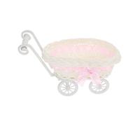 BESTonZON Panier à Bonbons Forme de Poussette Imitation Rotin Panier Décoratif pour Shower Mariage et Événements pour Bonbons et Fleurs Accessoire de Fête Élégant