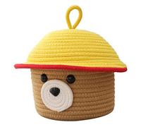 BESTonZON Panier à Jouets Ours En Corde De Coton Couvercle Organisateur D'articles Divers Panier De Rangement Pour Chambre D'garçon Et Et Salle De Jeux