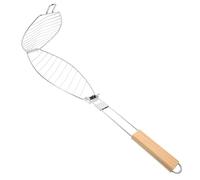 BESTonZON Panier à Poisson en Acier Inoxydable 1 Pièce, Panier Grillagé Pliable pour Barbecue, Grille de Cuisson Multi-Usage pour Bœuf et Légumes, Accessoire Portable pour Barbecue en Plein