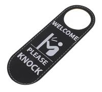 BESTonZON Panneau D’Absence de Bureau Double Face Noir et Jaune Panneau à Accrocher à la Porte Étiquette Visible pour Porte de Bureau et Hôtel Signalisation Pratique pour Indiquer «