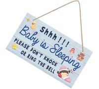 BESTonZON Panneau de Porte en Bois « Bébé Dort » Suspendu Plaque Décorative Chambre Bébé Panneau D’Entrée Léger et Solide pour Nursery Décoration Porte Garçon et Filles