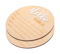 BESTonZON Panneau En Bois Annonce Naissance Bébé Rond, Accessoire Photo Prénom -né, Décor Naissance Hôpital, Panneau Prénom Bébé Personnalisé, Lot De 2 Panneaux