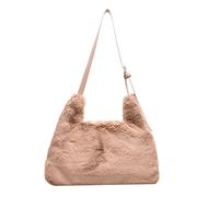 BESTonZON Paquet Bandoulière en Peluche à Sangle Cuir Paquet à Main pour Femmes Couleur Kaki Taille Moyenne Doux et Pratique pour Téléphone et Cosmétiques Usage Quotidien et Sorties