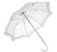 BESTonZON Parasol en Dentelle Blanche Petit Format Parapluie Vintage pour Mariage Accessoire Décoratif Élégant pour Séance Photo et Fête Structure en Fer Robuste Design Romantique et