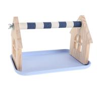 BESTonZON Parrot Training Perch T-Stand Portable Wooden Platform with Mess Catcher Tray for Budgie Cockatiel Conure Small Bird Behavior and Nail Trimming Training