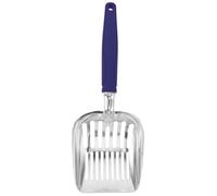 BESTonZON Pelle à Litière pour Chat en Métal Solide Grosse Taille 35X135X5 CM Tamis à Déjections Trous Fins Poignée Ergonomique Bleue Nettoyage Facile pour Bac à Litière Domestique et