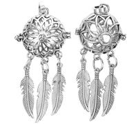 BESTonZON Pendentif Design Ouvrable Résistant à L'usure Attrape-rêves en Alliage Argenté Accessoire de Bijoux Élégant 2pcs pour Pilules Aromatiques