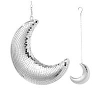 BESTonZON Pendentif Lune En Lampe De Lune Boules à Facettes De Scène Boule Disco Lune Décoration Murale Suspendue Lune Décoration D'intérieur Boule à Facettes Verre Ordinaire