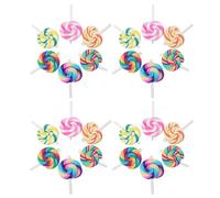 BESTonZON Pendentifs Sucette Arc-en-ciel en Argile Polymère 24 Pièces, Breloques Bonbon pour Garçon et Filles, Pendentifs Bonbons Colorés pour Fabrication de Bijoux Diy, Accessoires