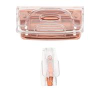 BESTonZON Perforatrice à Deux Trous et Arrache-Agrafeuse de Bureau en Métal Rose Doré Transparent Petit Dégrafeur Pratique pour Usage Quotidien Outils pour Retirer les Agrafes