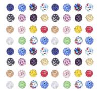 BESTonZON Perles en Vrac 10Mm Ab en Argile Polymère Strass Assortiment Multicolore 100 Pièces pour Fabrication de Bijoux DIY Perles Artisanales pour Bracelets et Colliers