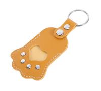 BESTonZON Pet Memorial Keychain PU Leather Paw Pendant for Dog Cat Hair Keepsake Fading-Resistant Charm for Bags Backpacks Handbags Pet Hair Holder