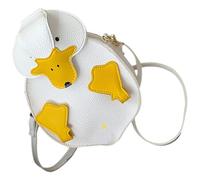 BESTonZON Petit Paquet à Bandoulière Dessin Animé Canard Paquet de Rangement Léger en PU Polyester et Métal Bourse Blanche Compacte pour Téléphone et Petits Objets Portefeuille Pratique