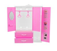 BESTonZON Petite Armoire De Maison De Poupée : Meubles De Chambre Miniatures pour Poupées, Jolie Armoire De Style Princesse avec Portant pour Vêtements pour Enfants