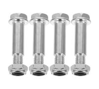 BESTonZON Pièces de roue de compresseur d'air, écrou de boulon de roue, kit de 4 vis et axes en fer 12 MM argenté, mobilité améliorée, pour trolley et outils de compresseur air industriel