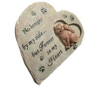 BESTonZON Pierre Commémorative pour Chat en Résine, Statuette Funéraire de Cœur Ange, Décor de Jardin Extérieur, Mémorial pour Chat Domestique Disparu