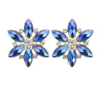 BESTonZON Pince à Chaussure Fleur 3X3 CM Bleu Profond Paire de Clips Décoratifs Polyvalents pour Talons Hauts Sandales et Accessoires de Mode pour Mariage et Soirée