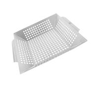 BESTonZON Plaque en Acier Inoxydable pour Barbecue Domestique 20 Cm, Poêle à Griller Carrée Perforée, Rôtissoire pour Légumes Et Viandes, Bac à Huile De Vidange Résistant à La Chaleur