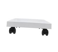 BESTonZON Plateau De Pot De Fleurs Mobile à roulettes Universelles pour Intérieur Et Extérieur, Support Carré 30x30 Cm en Plastique Blanc Résistant, Plaque De Base Anti-débordement pour Pots Lourds