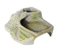 BESTonZON Plateforme de Baignade pour Tortue Résine avec Cachette Reptile et Décoration pour Terrarium Aire de et Escalade pour Tortues Terrestres et Réservoirs Reptiles