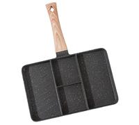 BESTonZON Poêle à Omelette Antiadhésive Poêle à Crêpes Poêle à Steak De Cuisine Casserole Divisée Moule à Oeufs Antiadhésif Poêle à Frire Friture Poêle Antiadhésive Marmite Avec Anse Bois