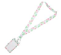 BESTonZON Porte-Badge Cordon Polyester, Pochette Porte-Cartes D’Identité Scolaire à Motif Floral, Protégé-Carte Élève Pratique pour Bureau et Transport, Porte-Photo Résistant et Léger