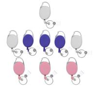 BESTonZON Porte-badges Ovale Rétractables 9 Pièces avec Clip Robuste, Enrouleurs de Badges Multifonctions, Lot Blanc, Rose et Bleu, Accessoire Bureau pour Carte D’identité et Badge