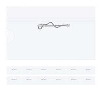 BESTonZON Porte-Badges Transparents avec Épingle Amovible, Pochette pour Badge Nominatif 50 Pcs, Plastique Lisse, Étiquette Nominative Transparente pour Salons, Séminaires et Événements