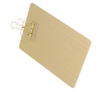 BESTonZON Porte-Bloc A5 en Acier Inoxydable Doré Pince Longue Planchette Rigide pour Notes et Menus Accessoire Bureau Polyvalent pour École Restaurant et Maison