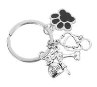 BESTonZON Porte-Clés Vétérinaire en Alliage de Zinc Motif Patte de Chien Porte-Clés Fantaisie pour Paquet à Main et Paquet à Dos Breloque Mignonne pour Femme Accessoire Pratique et