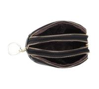 BESTonZON Porte-Monnaie et Texture Fine en Cuir de Vachette Fermeture Éclair Noir Confortable Grosse Capacité Pochette à Monnaie pour Fille ou Petite Amie