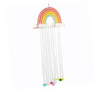BESTonZON Porte-pinces à Cheveux Arc-en-ciel Mural Pompons Colorés, en Tissu Doux, Organisateur Suspendu pour Filles, Rangement Chambre et Décoration Murale, Modèle Unique
