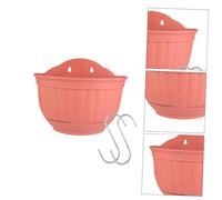 BESTonZON Pot de Fleur Suspendu Semi Circulaire Plastique Imitation Cuir Grand Modèle avec Crochets Résistant et pour Mur Intérieur et Extérieur Balcon et Jardin