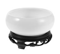 BESTonZON Pot de Fleurs en Céramique avec Soucoupe Jardinière Large Hydroponique de Lotus Pot Décoratif Oriental pour Nénuphars et Succulentes Récipient pour Plantes D’Intérieur Base