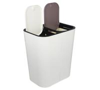 BESTonZON Poubelle Sélectif Double Compartiment avec Anneau Presse Bac de Cuisine Compact et Portable Poubelle pour Recyclage et Gestion des Déchets Ménagers