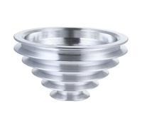 BESTonZON Poulie de Pagode en Aluminium Argenté, Multi-rainures pour Courroie Trapézoïdale de Type A, Roue Pagode Adaptée la Transmission Moteur, Accessoire pour Perceuse Établie, Usage