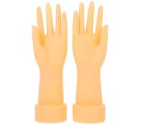 BESTonZON Présentoir Main Plastique Couleur Chair 1 Paire Modèle Main Courte Épaisse pour Bagues et Bracelets Multifonction, Support Bijoux pour Pose Manucure et Exposition Décorative