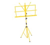 BESTonZON Pupitre de Musique Pliable Métallique Jaune Support Trépied Réglable Hauteur avec Antidérapants pour Partition Portable