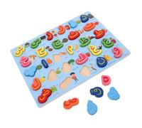 BESTonZON Puzzle Alphabet Arabe Bois Éducatif pour Préscolaire Jeu Apprentissage Portable et Ludique pour Garçon Fille Activité Parent Garçon Fille pour Développement Cognitif et Motricité