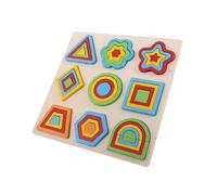 BESTonZON Puzzle éducatif pour Enfants trieur de Formes pour Tout-Petits Puzzle de Formes en Bois Jouets mathématiques en Bois Blocs de Motifs géométriques