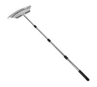 BESTonZON Râteau de Jardin Ajustable Acier Inoxydable Dents Compact et Portable Outil Polyvalent pour Ramassage de Labourage et Entretien Sol pour Pelouses et