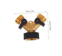 BESTonZON Robinet Arrivée Eau pour Machine à Laver Répartiteur De Tuyau Arrosage avec Double Vanne Arrêt Et Connecteur Intégré